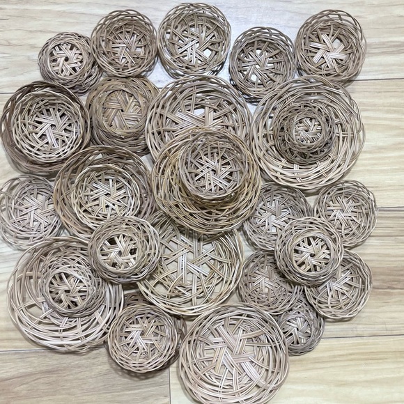 30 WICKER BASKETS BULK BUNDLE DIY CRAFTING BOHO DECOR Wind Chimes Mixed Lot - Picture 14 of 15